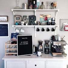 This shaker style bar created using homecrest cabinetry and floating shelves. Top 60 Best Coffee Bar Ideas Cool Personal Java Cafe Designs