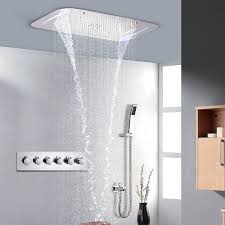 Ensemble Douche Avec Ciel De Pluie Air 71x42 7 Cm Chromo Therapie
