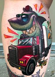 An image of amelia, allegedly a truck driver who makes regular pit stops in clay county, was shared thursday afternoon on the twitter account for what is reportedly the celina 52 truck stop. Trucker Shark By Scott Olive Tattoonow