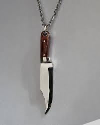 Miniature Bowie Knife Pendant Stainless Steel Mini Knife Mens Jewelry Miniatures Mens Pendant
