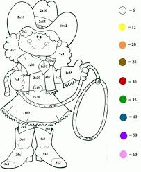 color by number multiplication best coloring pages for kids