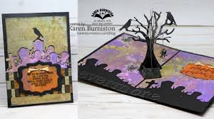 Score at 2 1/8, 4 1/4, 6 3/8 and 8 1/2. I Am Not Left Handed Karen Burniston Designer Challenge 01 Signature Style Raven Tree Pop Up Card