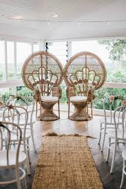 The Wedding Shed S Peacock Chairs With The Jute Runner And White Bentwood Chairs Boho Furniture Bentwood Chairs Wedding Chairs