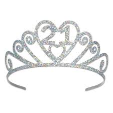 21st Birthday Crown And Sash Glittered 21 Tiara Case Of 6 21st Birthday Girl 21st Bday Ideas Sparkly Accessories