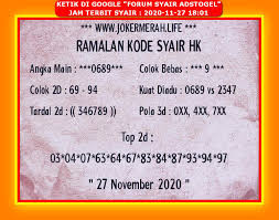 23:00 wib cek hasil result. Syair Hk Jumat 27 November 2020 Royal Syair