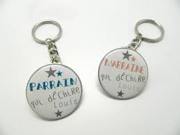 Parrain Et Marraine Qui Dechirent Lot De 2 Porte Cles 37mm Personnalises Canard Et Corail Porte Cles Par Les Murs Murmurent Porte Cle Marraine Parrain