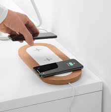 Nordmarke Triple Pad For Wireless Charging White Cork Ikea Ladestation Kork Kabelsalat