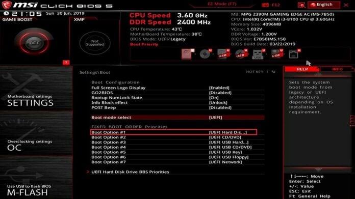 Configuring boot option order inside UEFI BIOS, do AI tạo