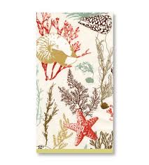 Red Shells And Coral Decorative Paper Hand Towels Paper Hand Towels Guest Towels Decorative Towels