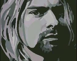 Gráfico PDF Punto de Cruz, Kurt Cobain, Esquema Punto de Cruz Descargable  ILS0305