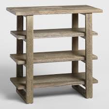 Graywashed Sadler Shelf Table Brown Wood Mahogany By World Market Estante Rustica Ideias Para Mobilia Estante