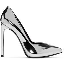 Black And Silver Shoes Heels Saint Laurent Silver Paris Skinny Heels 680 Liked On Polyvore Featuring Shoes Pumps Heels Silver Silver Metallic Shoes Silver Shoes Silver Shoes Heels