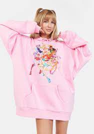 Dolls Kill x Winx Club Oversized Character Hoodie - Pink