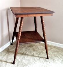 Antique Vintage Oak Wood 2 Tier Lamp Parlor Side Table With Turned Legs Parlor Table Antique Side Table Antique Table