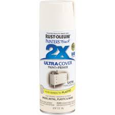 I coated it with rustoleum 2x primer. Rust Oleum Painter S Touch 2x Ultra Cover 12 Oz Satin Paint Primer Spray Paint Heirloom White Hills Flat Lumber