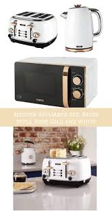 Complete your kitchen with our selection of quality kitchen appliances and accessories from the best brands! Kitchen Appliance Set Retro Set In Rose Gold And White Kitchen Appliance Set Kitchen Appliances Rose Gold Kitchen