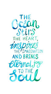 Ocean Love Quote Watercolor Lettering Art Print Ocean Love Quotes Beach Quotes Mermaid Quotes