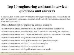 Top 10 Engineering Assistant Interview Questions And Answers