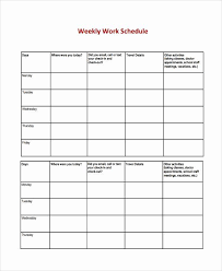 Weekly Work Schedule Template Pdf Fresh Sample Weekly Work Schedule Template 8 Free Documents Schedule Template Schedule Templates Timetable Template