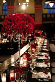Chic Old Hollywood Glamour At The Majestic Halls Red Wedding Theme Wedding Centerpieces Red Wedding
