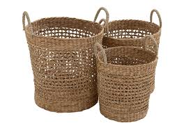 3 Piece Set Round Seagrass Baskets In 2020 Walmart Home Decor Wicker Seagrass Basket