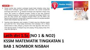 Maklumat yang disediakan di dalam nota padat matematik tingkatan 1 kssm ini menepati segala keperluan pelajar untuk membuat persediaan menghadapi peperiksaan dan memperoleh kelulusan yang cemerlang. Matematik Tingkatan 1 Bab1 Nombor Nisbah Latih Diri 1 5c Operasi Gabungan Pecahan Dan Perpuluhan Youtube