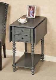 Kimberly Gray Wooden Drop Leaf Side Table Side Table Table Wooden