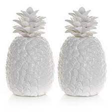 Made with sturdy, black wrought iron by village wrought iron. White Ceramic Pineapple Decor