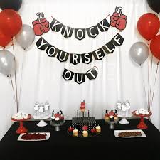I couldn't find any boxing themed party ideas or decorations online so every idea is an original , except for the invitations which i found after days of searching the web. 11 Boxing Themed Ideas Boxing Theme Party Ideas Wrestling Birthday Parties Wwe Party