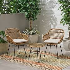 Jamel 3 Piece Rattan Seating Group With Cushions Allmodern In 2020 Seating Groups Agio Patio Furniture Patio Furniture Sets