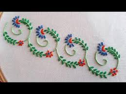 Fun with crayons and stitching. Easy Hack To Draw Embroider Beautiful Border For Dress Hand Embroidery Work Youtube