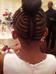 Nice Cornrow Design Into A Donut Bun Natural Hairstyles For Kids Lil Girl Hairstyles Natural Hair Styles