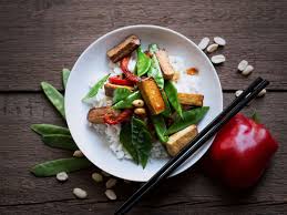 Gebratener Tofu Mit Zuckerschoten Und Erdnussen Rezept Mit Bildern Tofu Rezepte Tofu Kochen
