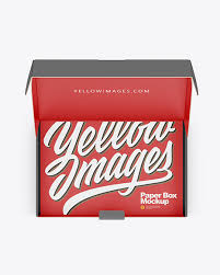 Download Opened Paper Box Mockup In Box Mockups On Yellow Images Object Mockups PSD Mockup Templates
