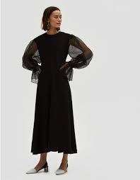 Rejina Pyo Harriet Organza Sleeve Dress Winter Fashion Dresses Dresses Fashion