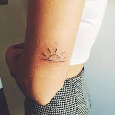 Image Result For Simple Line Sunrise Tattoo Stick Tattoo Stick Poke Tattoo Tattoos