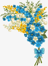 Um Buque De Flores Flores Azuis Flores Bouquet De Flores Imagem Png Desenhos De Flores Arte Flor Pinturas De Flores