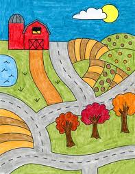 How To Draw A Farm Art Projects For Kids Farm Art Perspective Art Kids Art Projects