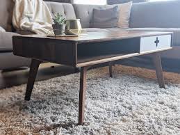 Modern Coffee Table In Solid Walnut Wood Mid Century Modern Style Scandinavian Bedroom Furniture Design Coffee Table Scandinavian Living Room Furniture