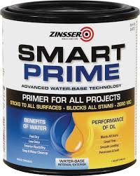 Zinsser smart prime is a water based modified acrylic. Buy Zinsser Smart Prime Water Base Interior Exterior Stain Blocking Primer 1 Qt White