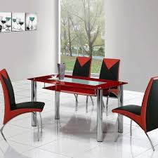 Black And White Dining Room Table Set Impress Rectangular Shaped Glass Expendable Dining Table With Stainless Steel Legs Together Glass Dining Room Table Stylish Dining Room Round Dining Room Sets