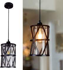 Large pendant lighting & oversized pendant lights from shades of light! Amazon Com Dllt Industrial Pendant Light Metal Hanging Ceiling Lights Fixture With Clear Glass Shade Flush Mount Swag Lighting For Kitchen Dining Room Hallway Bedroom E26 Base Black Home Improvement