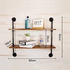 Idéal pour une cuisine, une chambre ou pour un salon. Gry Nouvelles Etageres De Stockage De Style Industriel Retro De Fer Support De Stockage De Decoration De Mur Etagere En Bois Solide Rangement Et Organisation Organisation Du Garage