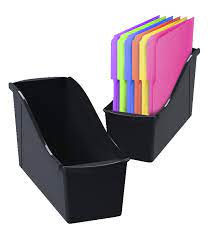 Bins are available in 6 colors; Storex Large Book Bin Black School Specialty Marketplace