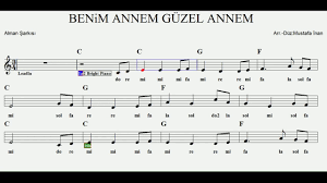 Benim Annem Guzel Annem C Play Along Flute Melodica Guitar Violin Recorder Keyboard Youtube
