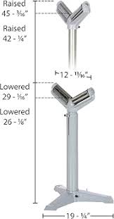 Vestil STAND-V-HP 5" V Deluxe Roller Stand, 27" - 42" Height ...