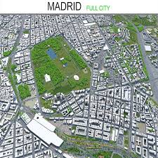 Madrid City Spain 3d Model 80 Km Editable 3d Model Of A House 3d 3dmodel 3ddesign 3dscene Vr Ar Area Block Building City In 2020 Madrid City City 3d Model