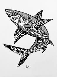 Alex Williams Tribal Shark Fish Art Painting Tribal Shark Tattoos Tribal Shark Shark Tattoos