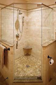 Corner Shower In Master But With Double Shower Heads And Different Tile In 2021 Shower Remodel Corner Shower Shower Tile