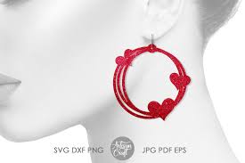 Download Heart Earring Svg Laser Cut Files Messy Circle By Artisan Craft Svg Thehungryjpeg Com